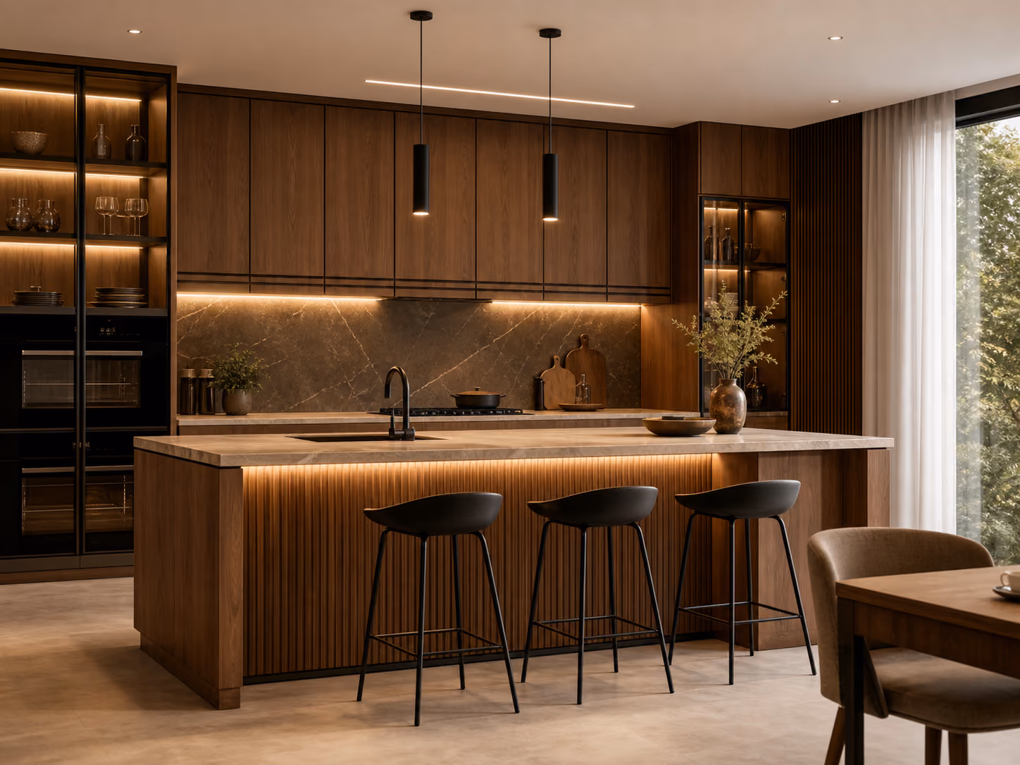 Terra Mutfak ahşap dokulu sıcak modern mutfak modeli